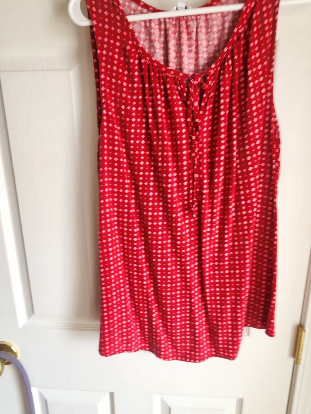 Red Polka Dot Sleeveless Tunic Top